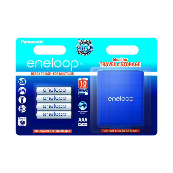 Аккумулятор Panasonic Eneloop AAA 750 4BP mAh NI-MH+case